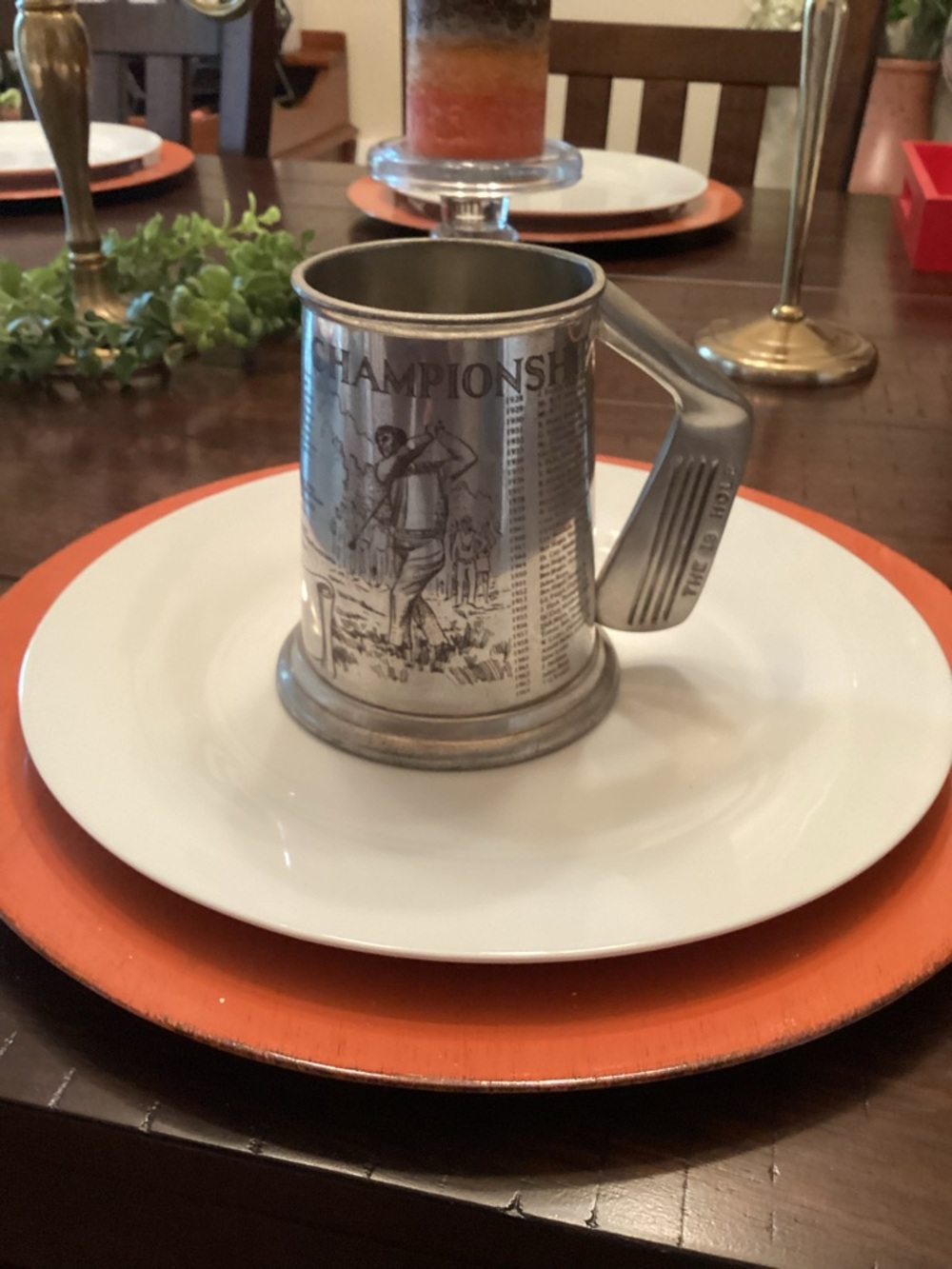 Championship Golf Pewter Mug - Silver finish.